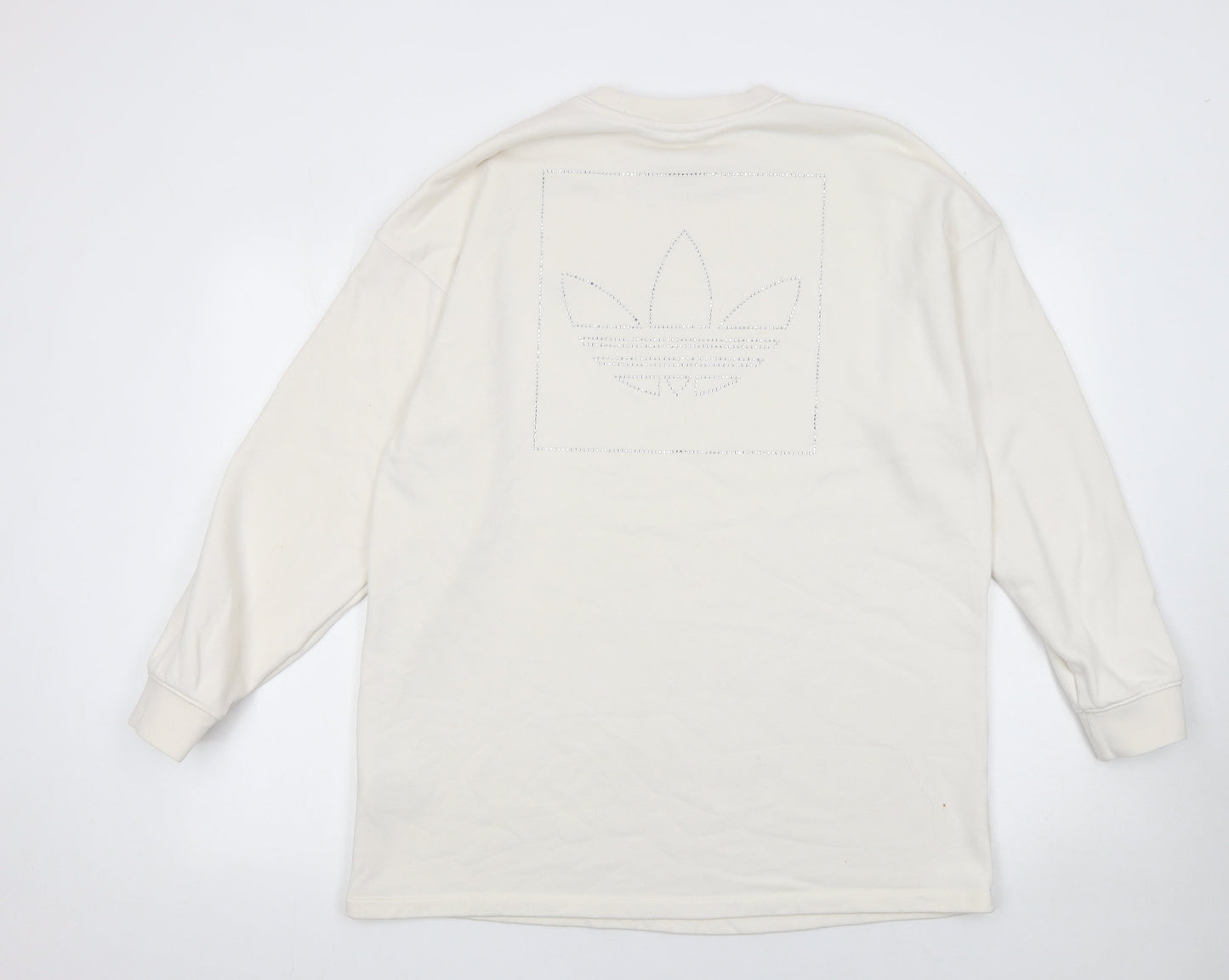Womens UK Size 12 adidas Ivory Pullover Sweatshirt