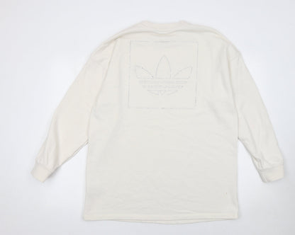 Womens UK Size 12 adidas Ivory Pullover Sweatshirt