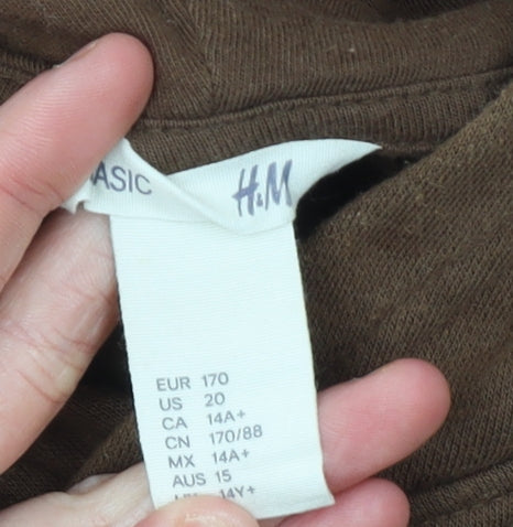 Girls UK Size 14 Years H&M Brown Pullover Hoodie