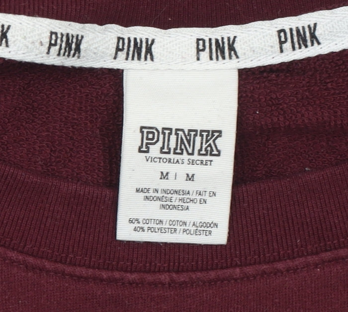 Womens UK Size M Victoria's Secret PINK Red Pullover Sweatshirt