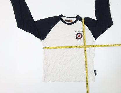Boys UK Size 15-16 Years Ben Sherman White Ringer T-Shirt