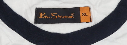 Boys UK Size 15-16 Years Ben Sherman White Ringer T-Shirt