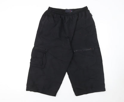 Mens UK Size L San Marino Regular Fit Jogger Black Trousers