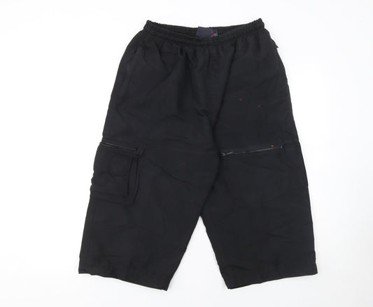 Mens UK Size L San Marino Regular Fit Jogger Black Trousers