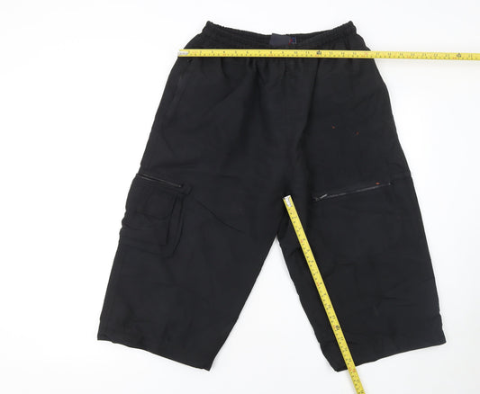 Mens UK Size L San Marino Regular Fit Jogger Black Trousers