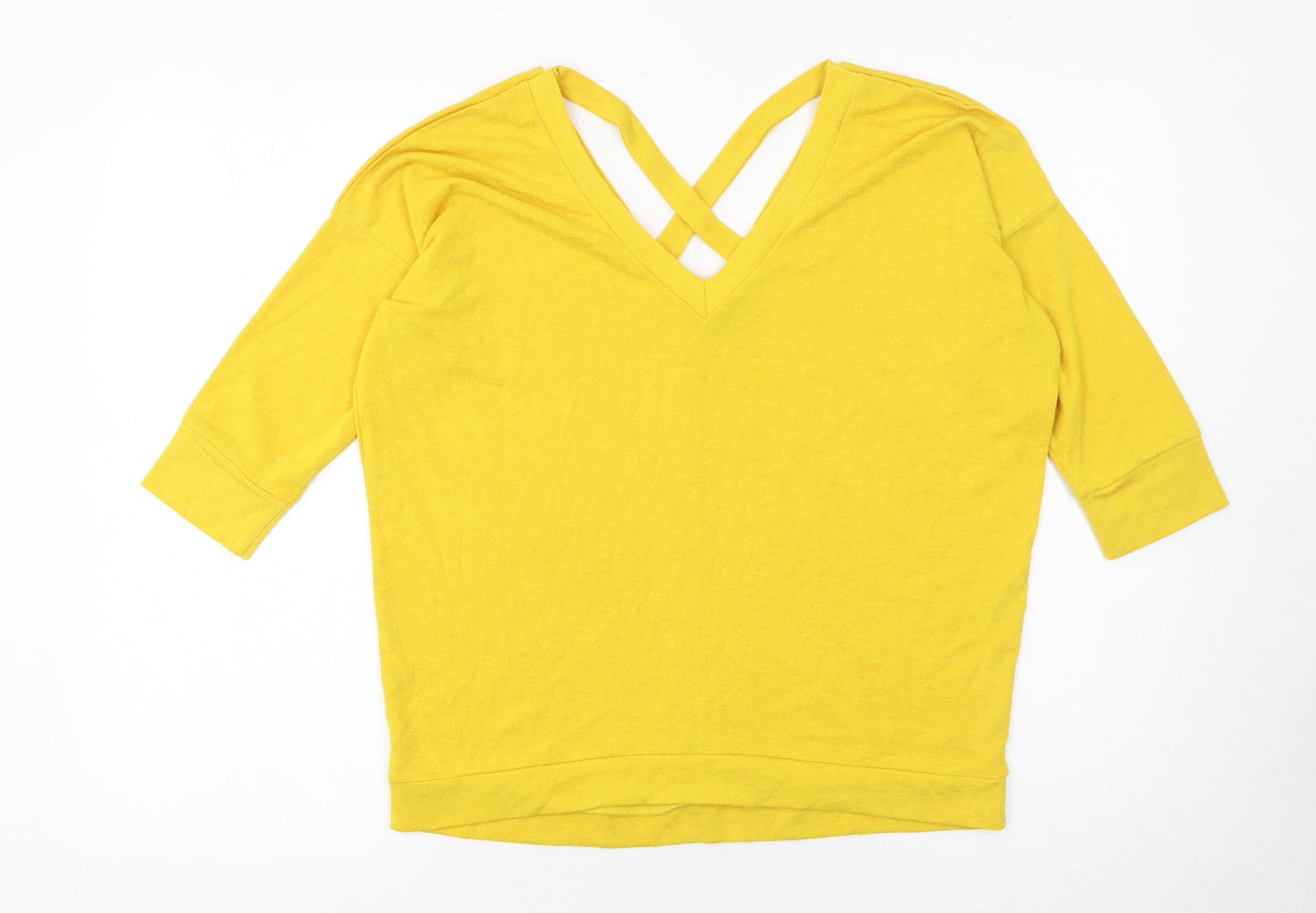 Womens UK Size 10 River Island Yellow Pullover Jumper