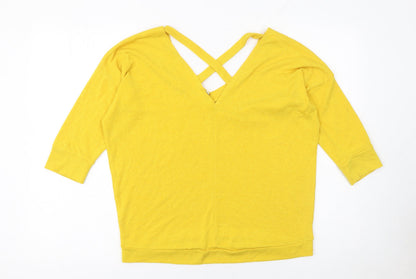 Womens UK Size 10 River Island Yellow Pullover Jumper