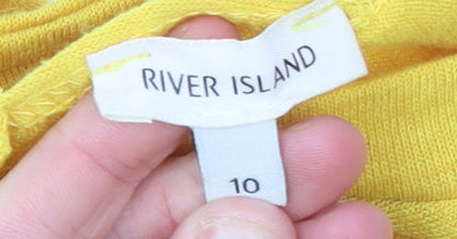 Womens UK Size 10 River Island Yellow Pullover Jumper