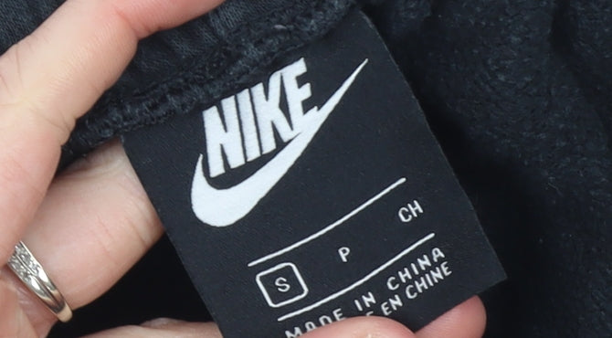 Mens UK Size S Nike Regular Fit Jogger Black Trousers