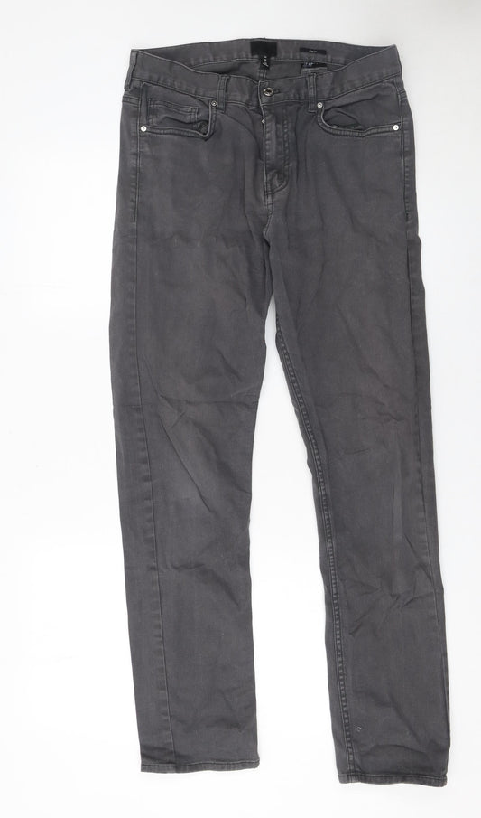 Mens UK Size M H&M Slim Fit Straight Grey Jeans