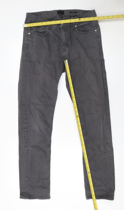 Mens UK Size M H&M Slim Fit Straight Grey Jeans