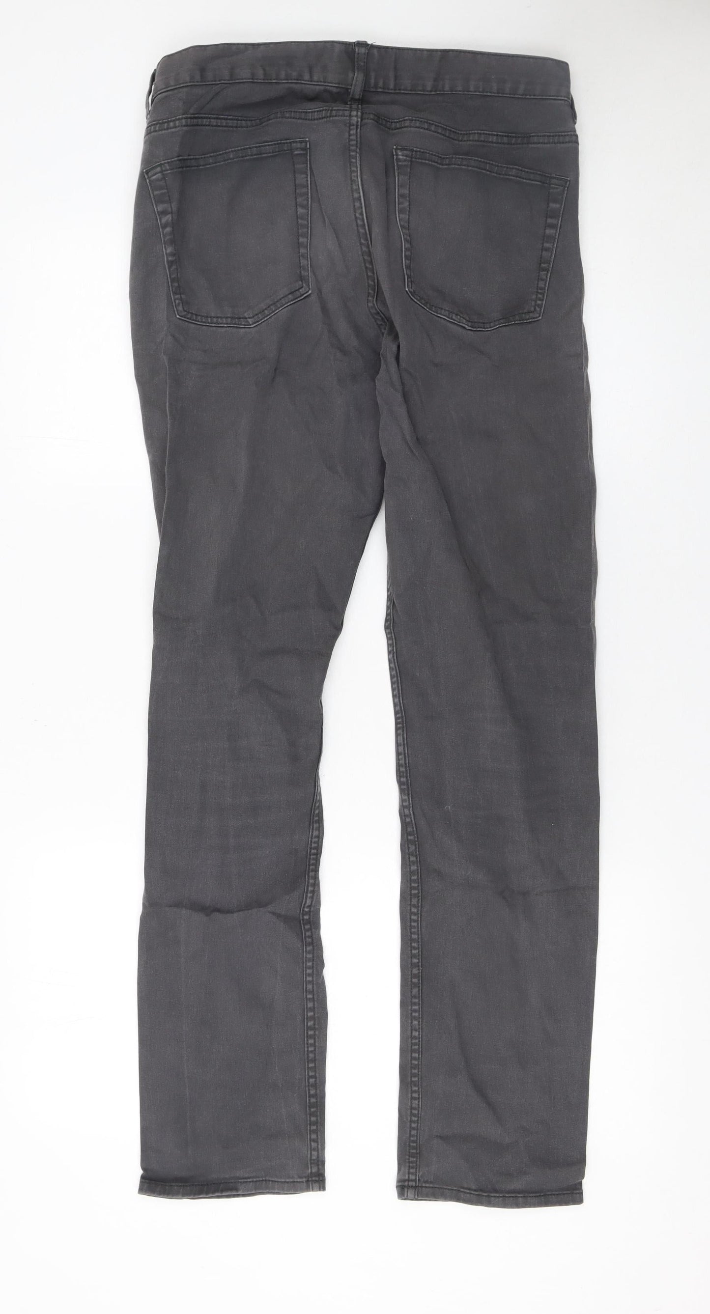 Mens UK Size M H&M Slim Fit Straight Grey Jeans