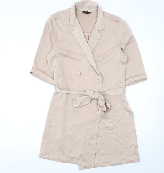Womens UK Size 10 Topshop Regular Beige Suit Set
