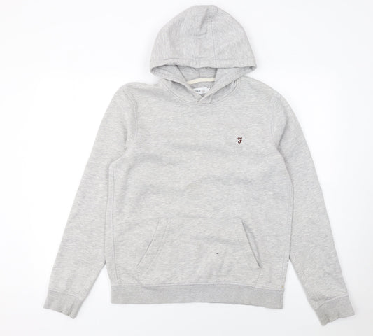 Mens UK Size M Farah Grey Pullover Hoodie