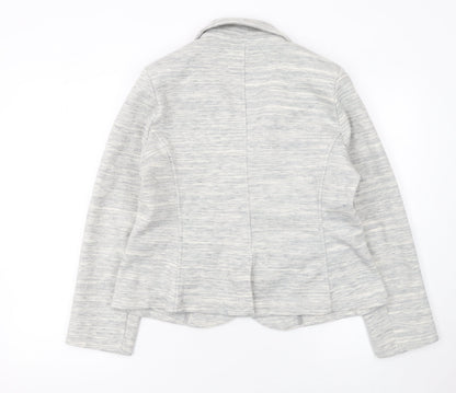 Whistles Women's Grey Single-Breasted Blazer UK 16 Cotton Blend