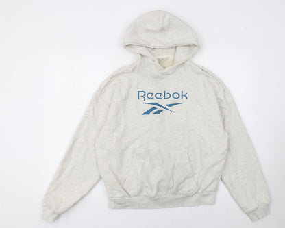 Womens UK Size M Reebok Beige Pullover Hoodie