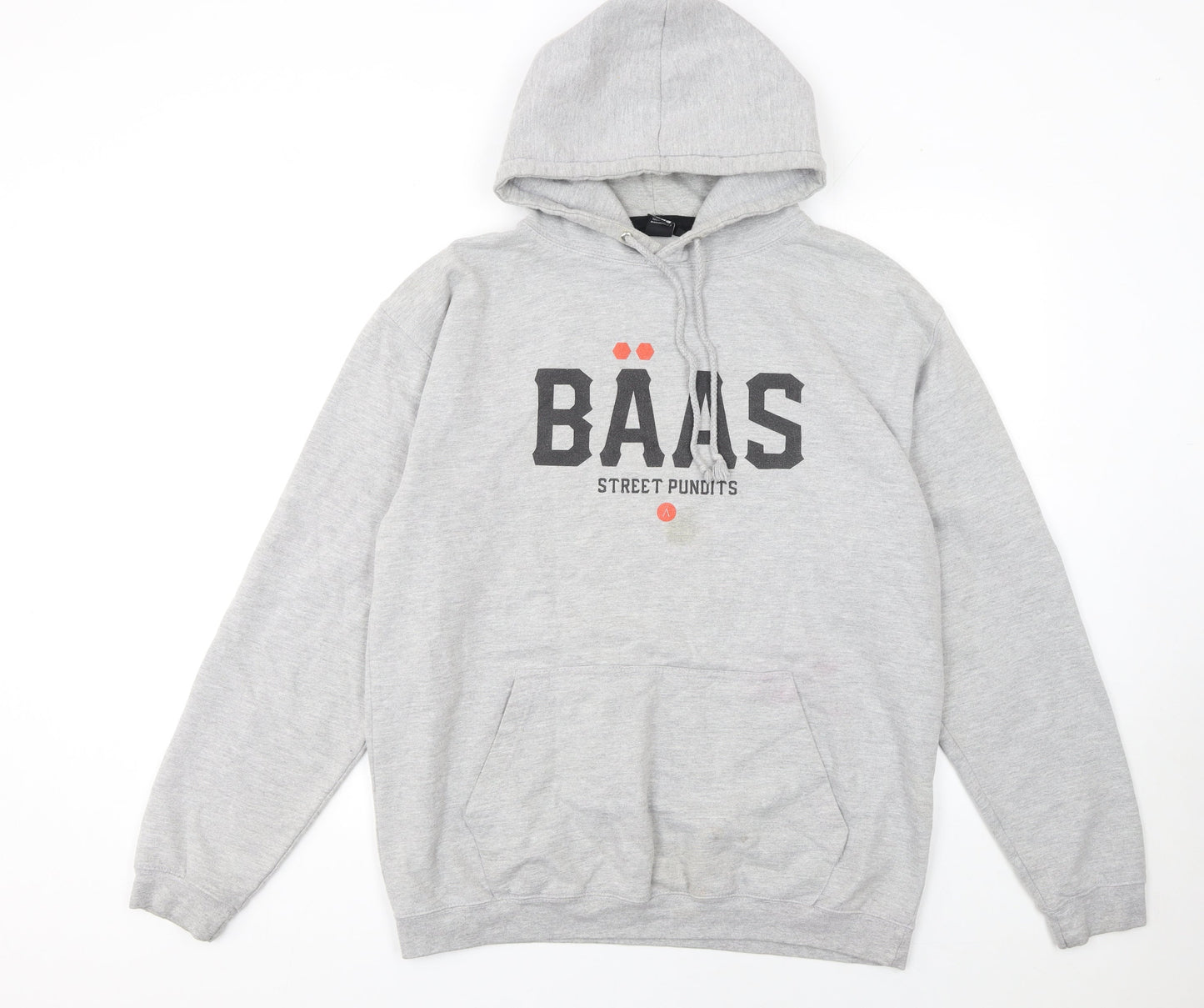 Mens UK Size L Baas Grey Pullover Hoodie
