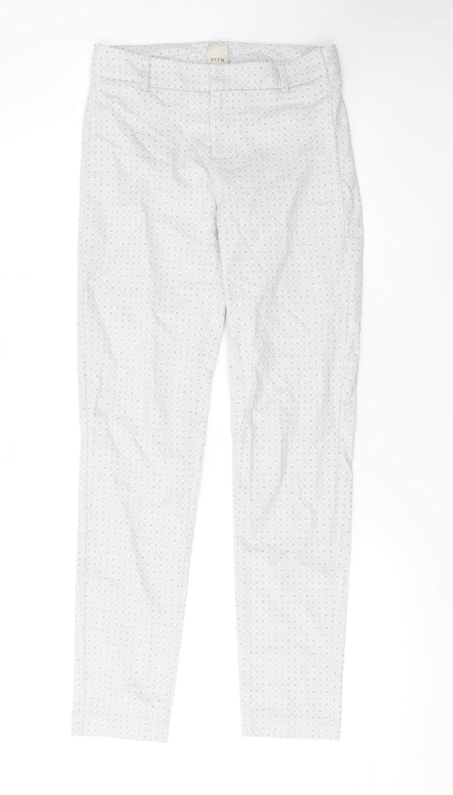 Womens UK Size 10 ecru Slim Fit Casual Business Travel Grey Trousers