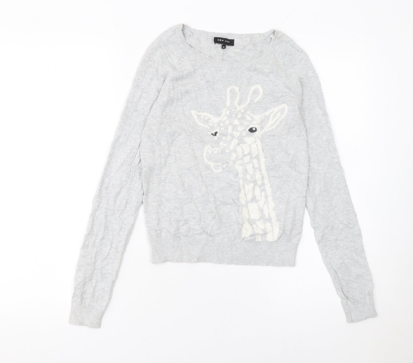 Womens UK Size 6 New Look Grey Pullover Jumper