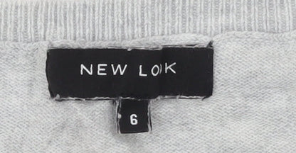 Womens UK Size 6 New Look Grey Pullover Jumper