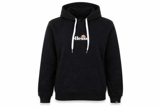Front view of Ellesse women’s black hoodie uk 10 cotton blend pullover logo style