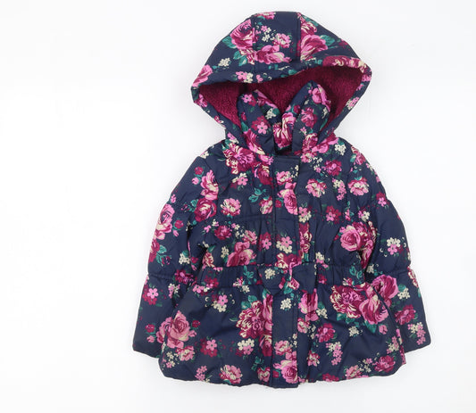 Girls UK Size 18 Months TU Multicoloured Puffer Jacket