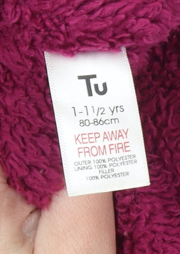Girls UK Size 18 Months TU Multicoloured Puffer Jacket