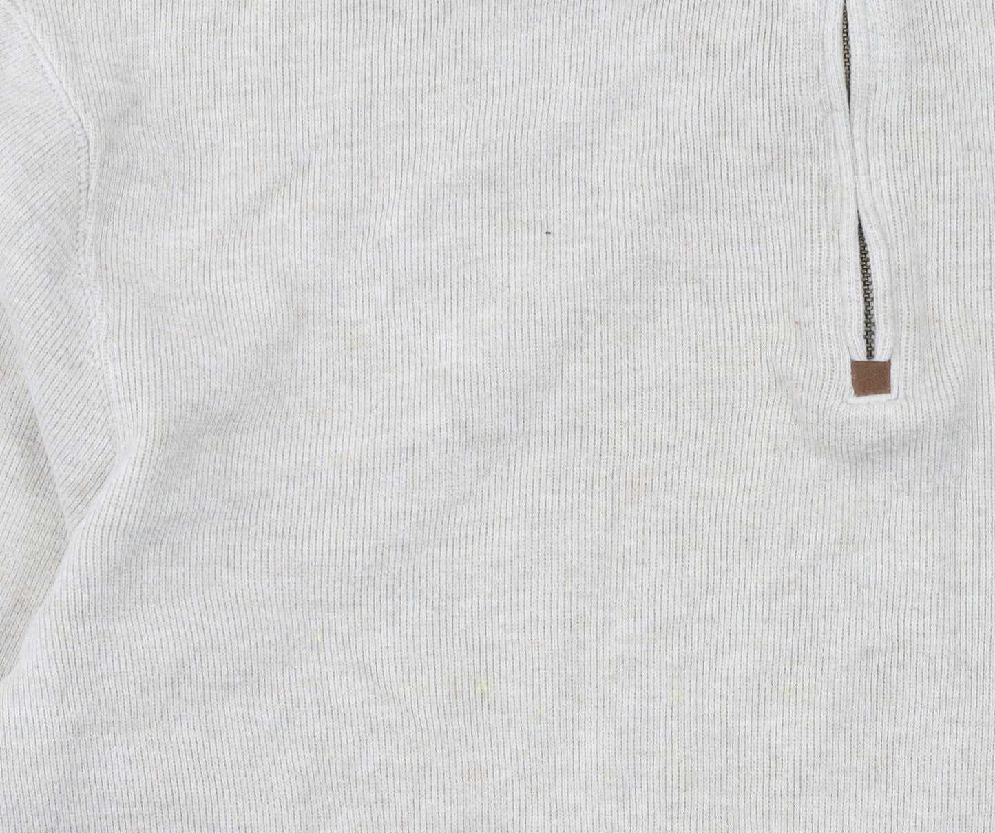 Ralph Lauren Men’s Beige 1/2 Zip Cotton Knit Jumper M