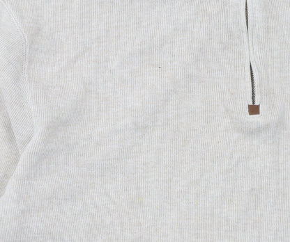 Ralph Lauren Men’s Beige 1/2 Zip Cotton Knit Jumper M