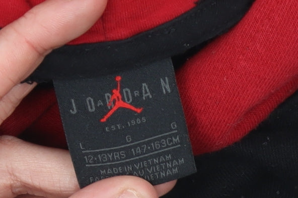 Boys UK Size 12-13 Years Jordan Black Pullover Hoodie