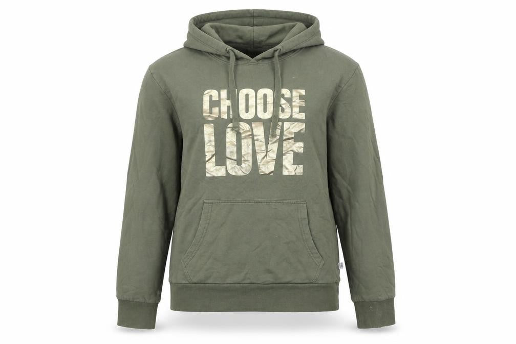 Womens UK Size S Choose Love Green Pullover Hoodie