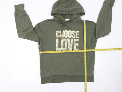 Womens UK Size S Choose Love Green Pullover Hoodie