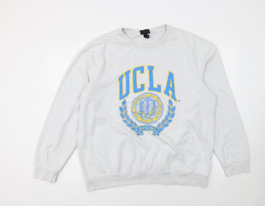 Womens UK Size L H&M White Pullover Sweatshirt