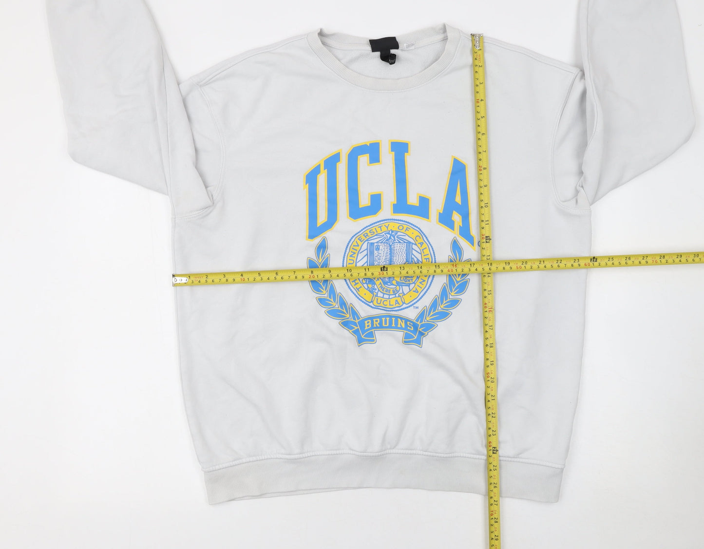 Womens UK Size L H&M White Pullover Sweatshirt