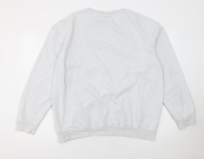 Womens UK Size L H&M White Pullover Sweatshirt