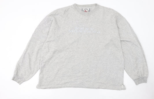 Mens UK Size L BM Basics Grey Pullover Sweatshirt