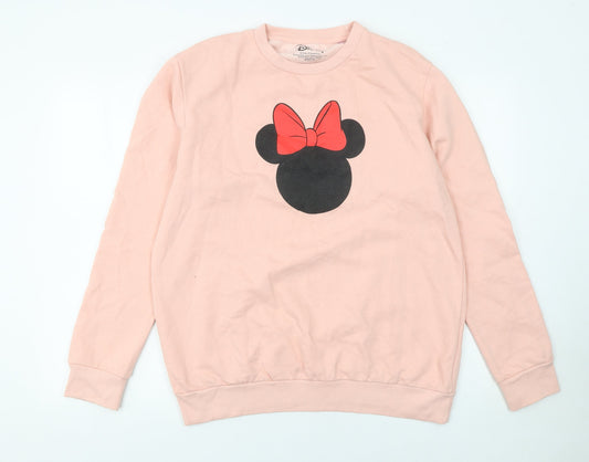 Womens UK Size 14 Disney Pink Pullover Sweatshirt
