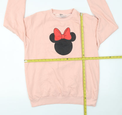 Womens UK Size 14 Disney Pink Pullover Sweatshirt