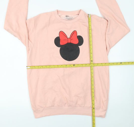 Womens UK Size 14 Disney Pink Pullover Sweatshirt