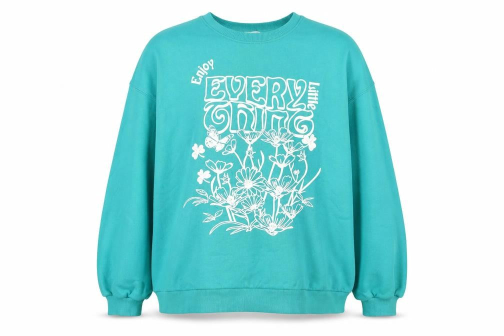 Womens UK Size XL Bershka Blue Pullover Sweatshirt