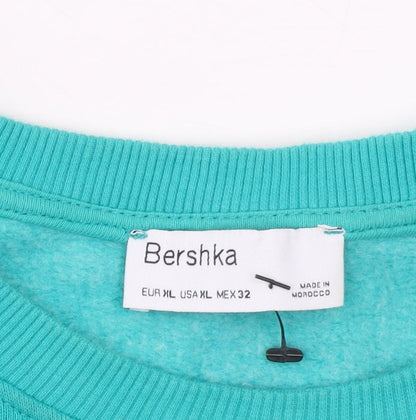 Womens UK Size XL Bershka Blue Pullover Sweatshirt