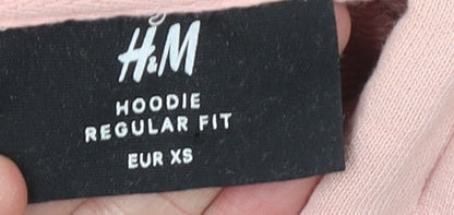 Womens UK Size XS H&M Pink Pullover Hoodie