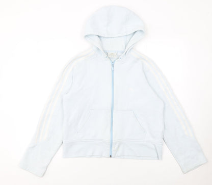 Womens UK Size 14 adidas Blue Full Zip Hoodie