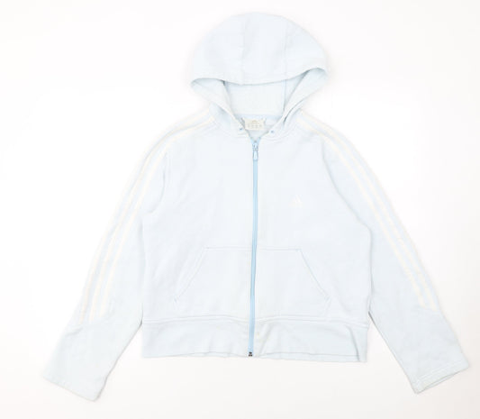 Womens UK Size 14 adidas Blue Full Zip Hoodie