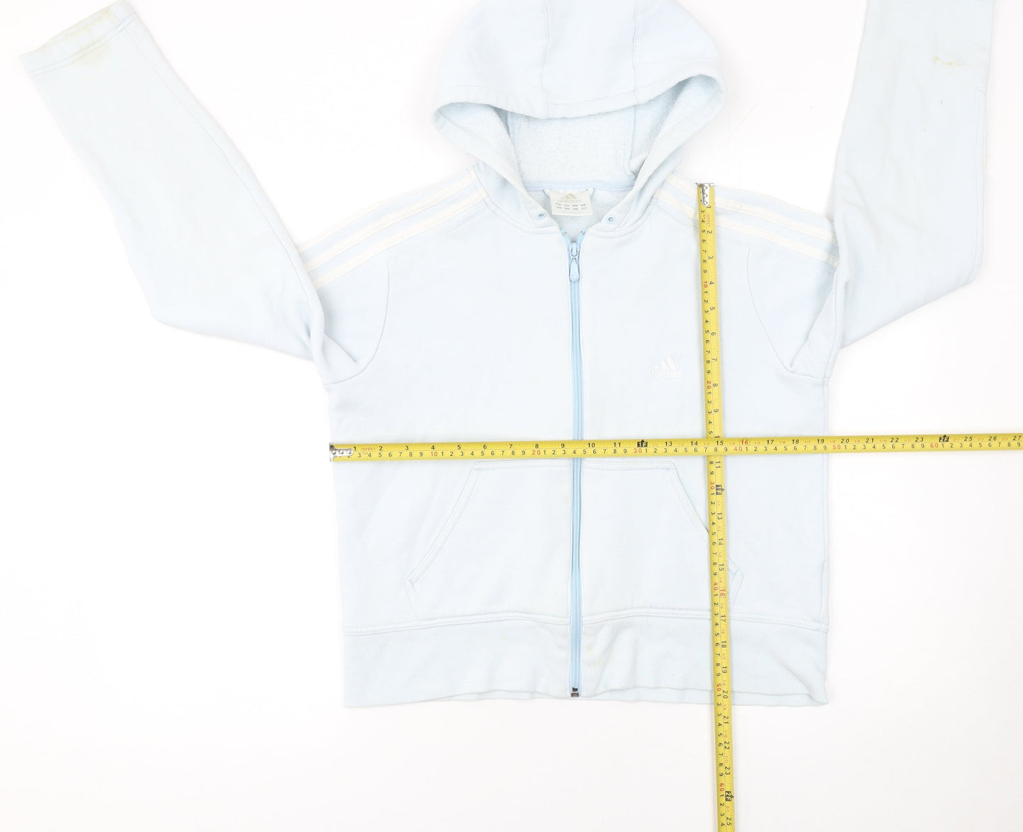 Womens UK Size 14 adidas Blue Full Zip Hoodie