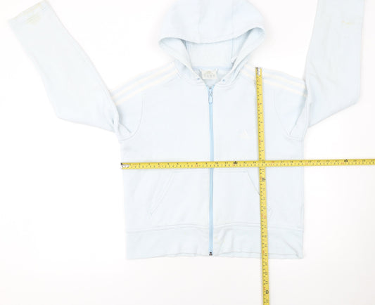 Womens UK Size 14 adidas Blue Full Zip Hoodie