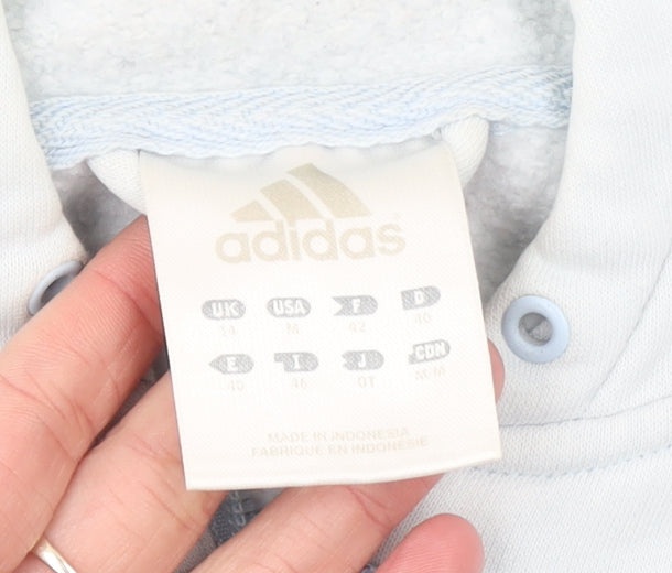 Womens UK Size 14 adidas Blue Full Zip Hoodie