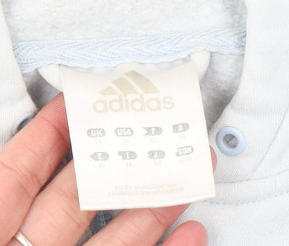 Womens UK Size 14 adidas Blue Full Zip Hoodie