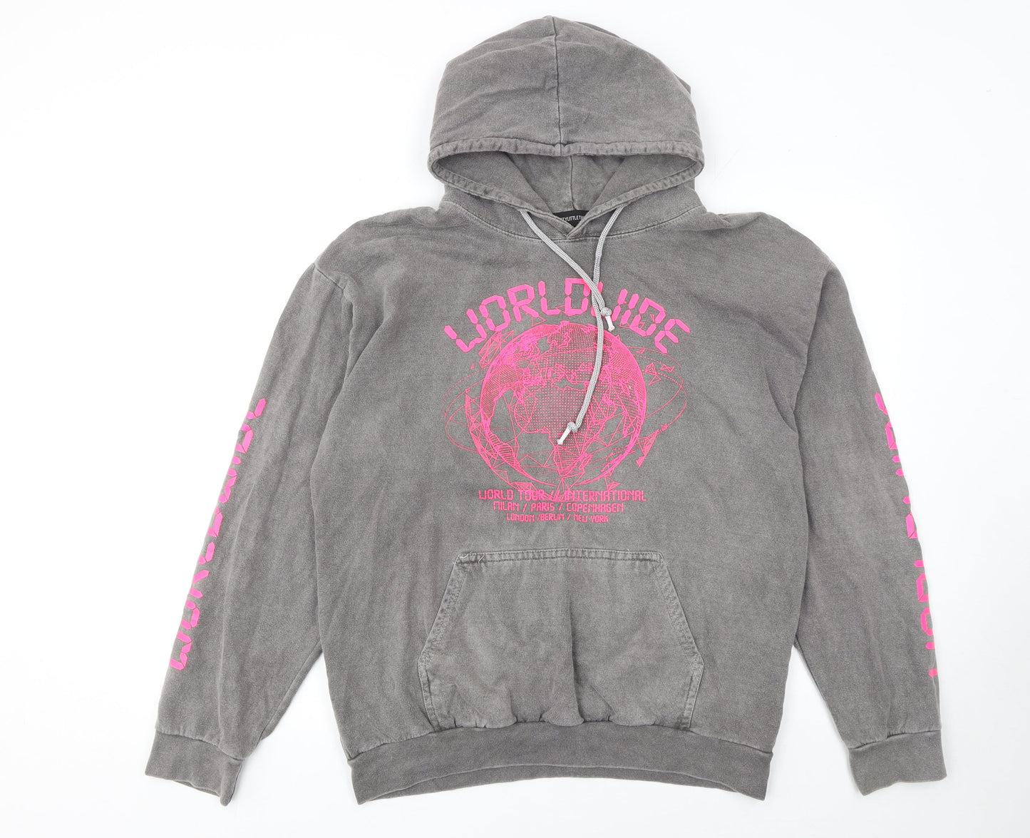 Womens UK Size S PRETTYLITTLETHING Grey Pullover Hoodie