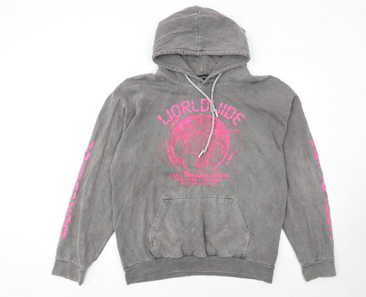 Womens UK Size S PRETTYLITTLETHING Grey Pullover Hoodie